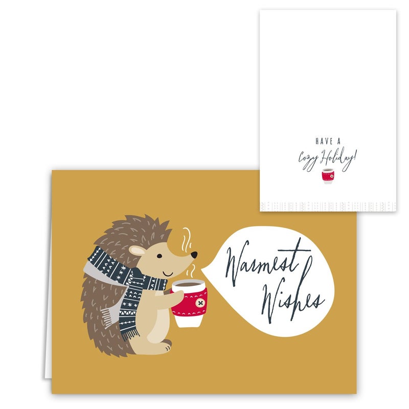 Canopy Street Woodland Animals Holiday Cards / 36 Cards With White Envelopes Pack / 6 Winter Forest Animal Designs/Cheerful Seasonal Verses Inside / 4 5/8" x 6 1/4" Christmas Greeting Card Set - Image 5